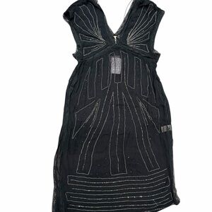 Free People Black Embroidered Midi Dress